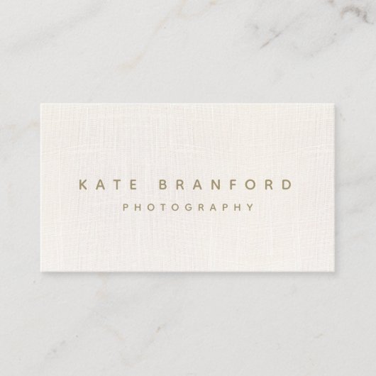 Modernes Minimalistisches Elfenbeinweiß Beruflich Visitenkarte (Vorderseite)