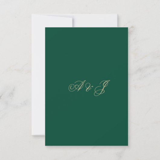 Modernes Minimalistisches Emerald & Gold Botanisch Save The Date (Rückseite)