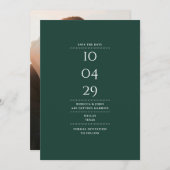 Modernes Minimalistisches Emerald Green Wedding Fo Save The Date (Vorne/Hinten)