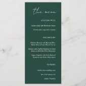 Modernes Minimalistisches Emerald Green Wedding Me Menükarte (Vorderseite)