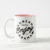 Modernes Minimalistisches Enjoy Korean Drama Lover Zweifarbige Tasse (Links)