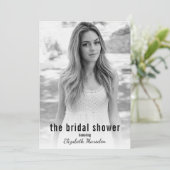 Modernes Minimalistisches Ereignis Foto Brautparty Einladung (Stehend Vorderseite)