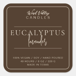 Modernes, minimalistisches Etikett für kaffeebräun Quadratischer Aufkleber