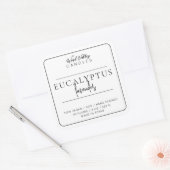 Modernes, minimalistisches Etikett mit schwarz-wei Quadratischer Aufkleber (Umschlag)