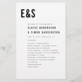 Modernes Minimalistisches, feines Monogramm-Hochze (Vorderseite)