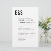 Modernes Minimalistisches, feines Monogramm-Hochze (Stehend Vorderseite)