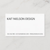 Modernes Minimalistisches Fettmonogramm Schwarz-we Visitenkarte (Rückseite)