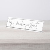 Modernes Minimalistisches Firmenlogo Beruflich Schreibtischnamensplakette (Vorderseite )