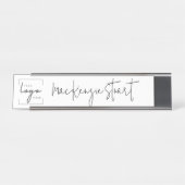 Modernes Minimalistisches Firmenlogo Beruflich Schreibtischnamensplakette (Vorderseite )