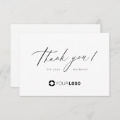 Modernes, minimalistisches Firmenlogo Dankeskarte (Vorne/Hinten)