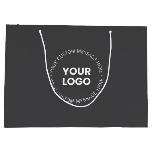 Modernes Minimalistisches Firmenlogo/jedes Bild |  Große Geschenktüte (Rückseite)