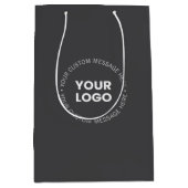 Modernes Minimalistisches Firmenlogo/jedes Bild |  Mittlere Geschenktüte (Vorderseite)