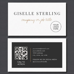 Modernes minimalistisches Firmenlogo QR-Code Visitenkarte
