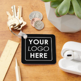 Modernes Minimalistisches Firmenlogo Schwarz-weiß Schlüsselanhänger