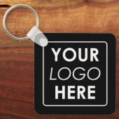 Modernes Minimalistisches Firmenlogo Schwarz-weiß Schlüsselanhänger (Vorderseite)