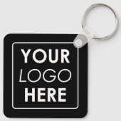 Modernes Minimalistisches Firmenlogo Schwarz-weiß Schlüsselanhänger (Rückseite)