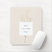 Modernes Minimalistisches, florales Illustriertes Mousepad (Mit Mouse)