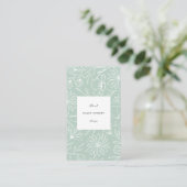 Modernes Minimalistisches florales Muster Grün Visitenkarte (Stehend Vorderseite)