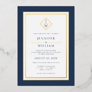 Modernes Minimalistisches formales klassisches Ers Folieneinladung