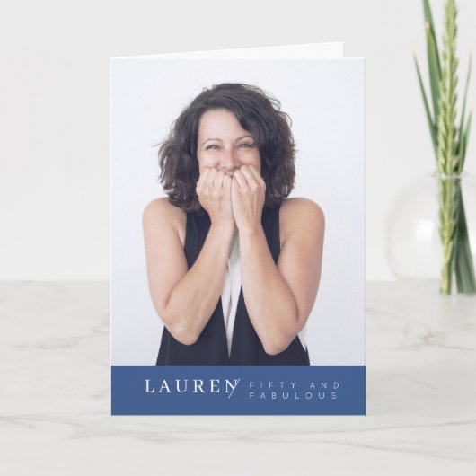 Modernes Minimalistisches Foto 50 & Fabulous Gebur Karte (Vorderseite)