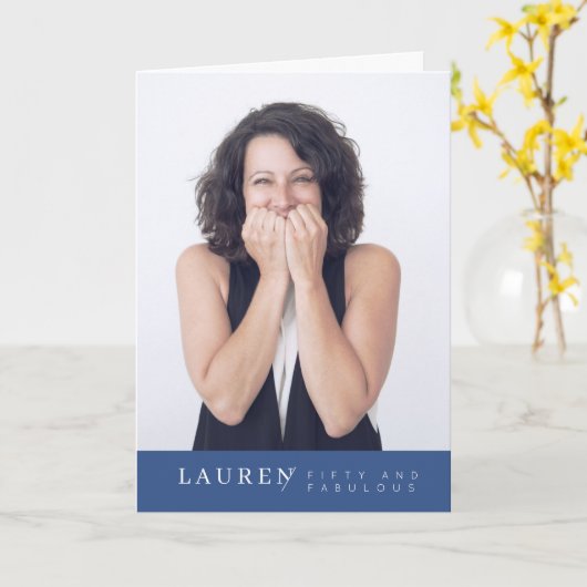 Modernes Minimalistisches Foto 50 & Fabulous Gebur Karte (Gelbe Blume)