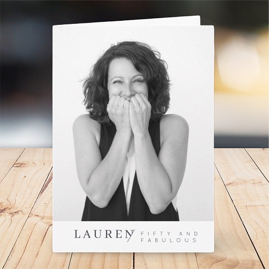 Modernes Minimalistisches Foto 50 & Fabulous Gebur Karte
