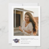 Modernes Minimalistisches Foto Abschluss Danke Kar Einladung (Rückseite)