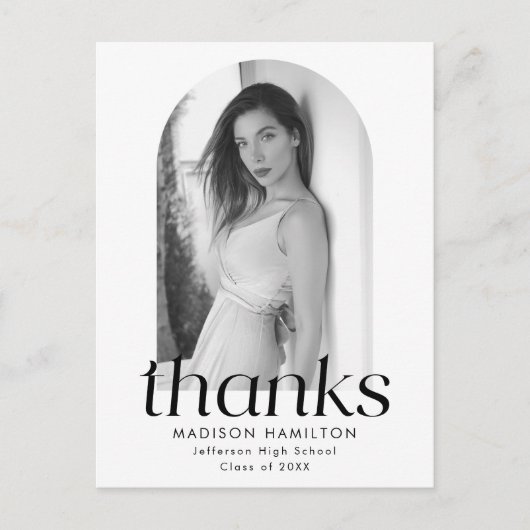 Modernes Minimalistisches Foto Abschluss Vielen Da Postkarte (Vorderseite)