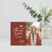 Modernes Minimalistisches Foto Abschluss Vielen Da Postkarte (Stehend Vorderseite)