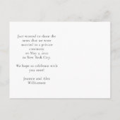 Modernes Minimalistisches Foto Ankündigungspostkarte (Rückseite)