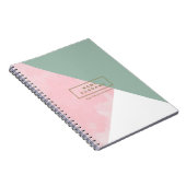 Modernes Minimalistisches Foto aus Rosa und Oliven Notizblock (Rechte Seite)