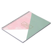 Modernes Minimalistisches Foto aus Rosa und Oliven Notizblock (Linke Seite)