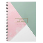 Modernes Minimalistisches Foto aus Rosa und Oliven Notizblock (Vorderseite)