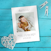 Modernes Minimalistisches Foto Baby Birth Ankündigung