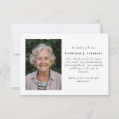 Modernes Minimalistisches Foto Beileid Beerdigung Dankeskarte (Vorderseite)