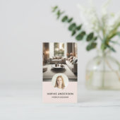 Modernes Minimalistisches Foto Beruflich Blush Pin Visitenkarte (Stehend Vorderseite)