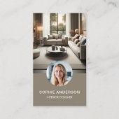 Modernes Minimalistisches Foto Beruflich Taupe Visitenkarte (Vorderseite)