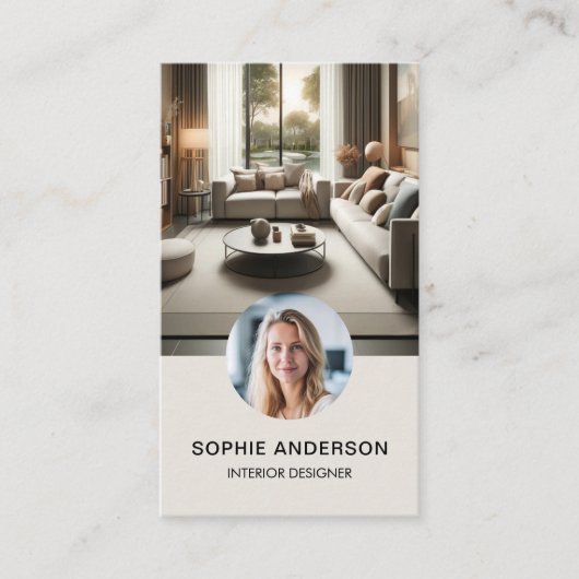 Modernes Minimalistisches Foto Beruflich Visitenkarte (Vorderseite)