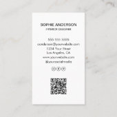 Modernes Minimalistisches Foto Beruflich Weiß Visitenkarte (Rückseite)