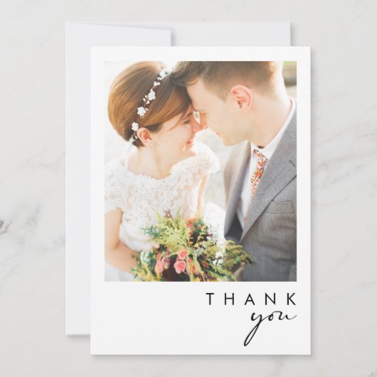 Modernes Minimalistisches Foto dank Karte (Vorderseite)