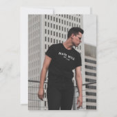 Modernes Minimalistisches Foto, das er getan hat A Einladung (Rückseite)