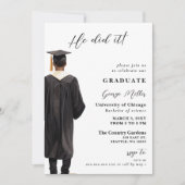 Modernes Minimalistisches Foto, das er getan hat A Einladung (Vorderseite)