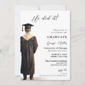 Modernes Minimalistisches Foto, das er getan hat A Einladung (Vorderseite)