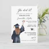 Modernes Minimalistisches Foto, das sie getan hat Einladung (Stehend Vorderseite)