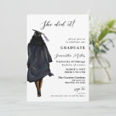 Modernes Minimalistisches Foto, das sie getan hat Einladung (Stehend Vorderseite)