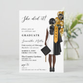 Modernes Minimalistisches Foto, das sie getan hat  Einladung (Stehend Vorderseite)