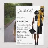 Modernes Minimalistisches Foto, das sie getan hat  Einladung (Vorne/Hinten)