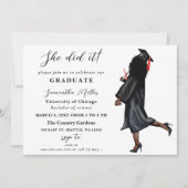 Modernes Minimalistisches Foto, das sie getan hat Einladung (Vorderseite)