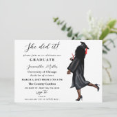 Modernes Minimalistisches Foto, das sie getan hat Einladung (Stehend Vorderseite)