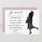 Modernes Minimalistisches Foto, das sie getan hat Einladung (Vorne/Hinten)